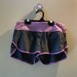 Lululemon Women's Dark Grey and Purple Athletic Shorts